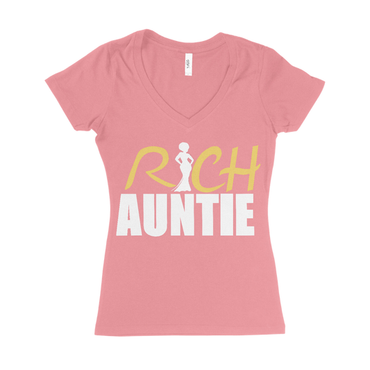 Rich Auntie V-Neck Tee (Pink)